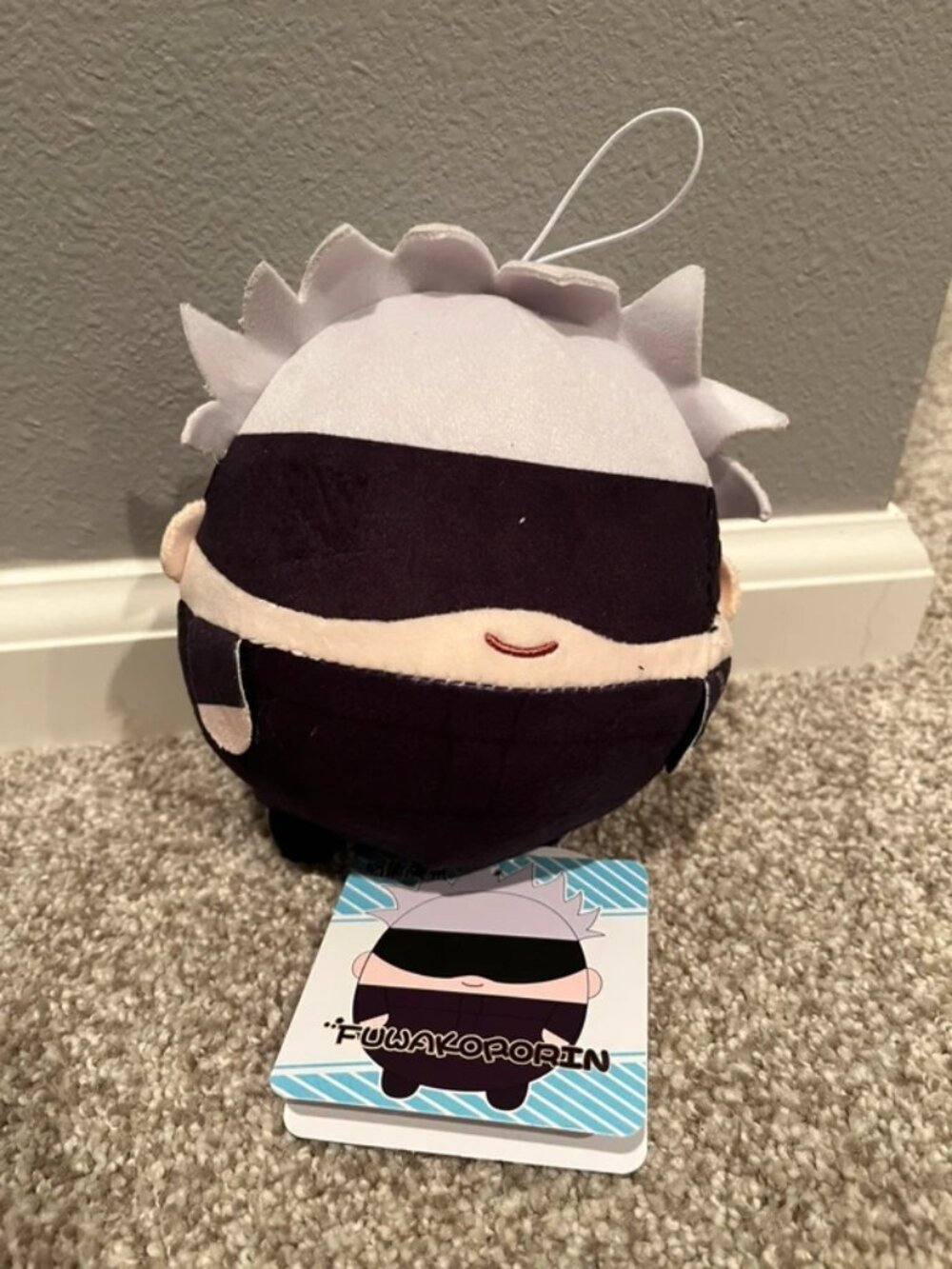 JJK Jujutsu Kaisen Satoru Gojo Round Plush Keychain 8”